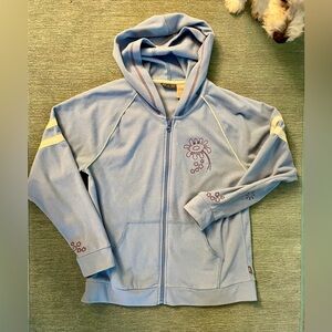 Girls REI Blue Embroidered Fleece Hoodie Size XL (16/18)